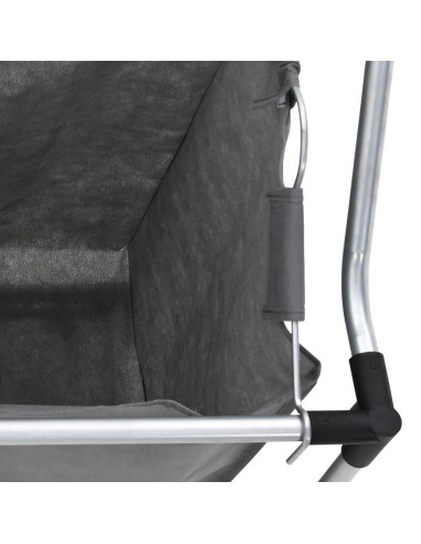 Cesto Portabiancheria con Ruote 3 Scomparti Grigio