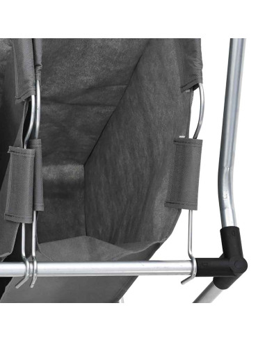 Cesto Portabiancheria con Ruote 4 Scomparti Grigio