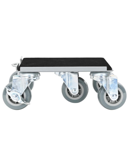 Rulli Mobili 4 pz con Sollevatore 17,5x16x7,5 cm Acciaio 1600kg