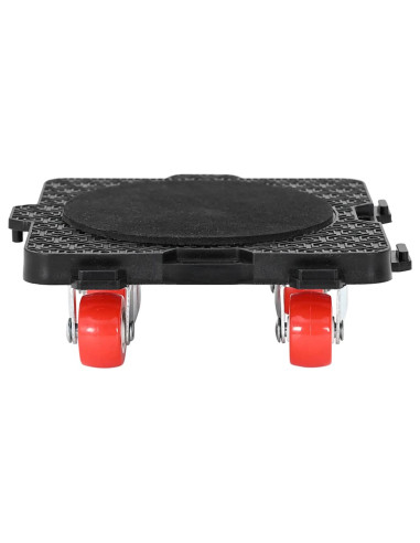 Rulli Mobili 4 pz con Sollevatore Nero 13,5x13,5x4,2 cm 300 kg