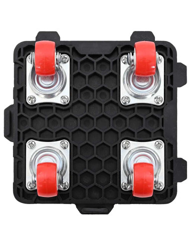 Rulli Mobili 4 pz con Sollevatore Nero 13,5x13,5x4,2 cm 300 kg