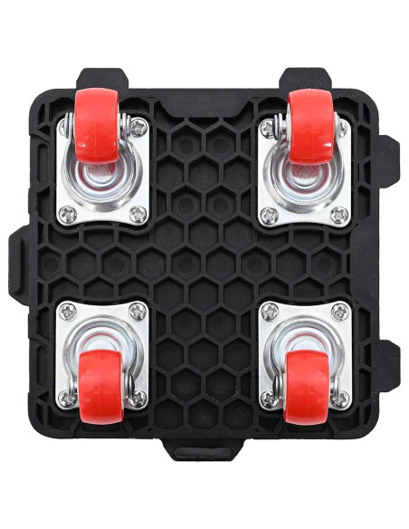Rulli Mobili 4 pz con Sollevatore Nero 13,5x13,5x4,2 cm 300 kg