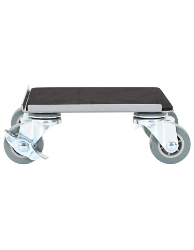 Rulli Mobili 4 pz con Sollevatore 13,5x13,5x6 cm Acciaio 1300kg