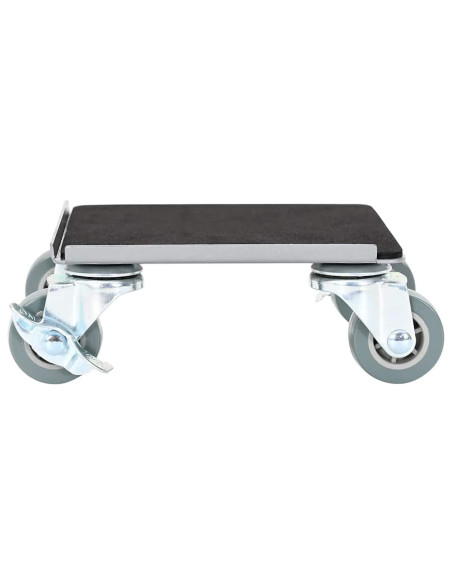 Rulli Mobili 4 pz con Sollevatore 13,5x13,5x6 cm Acciaio 1300kg