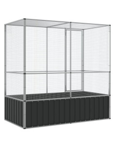 Voliera Argento 210,5x107x212 cm in Acciaio