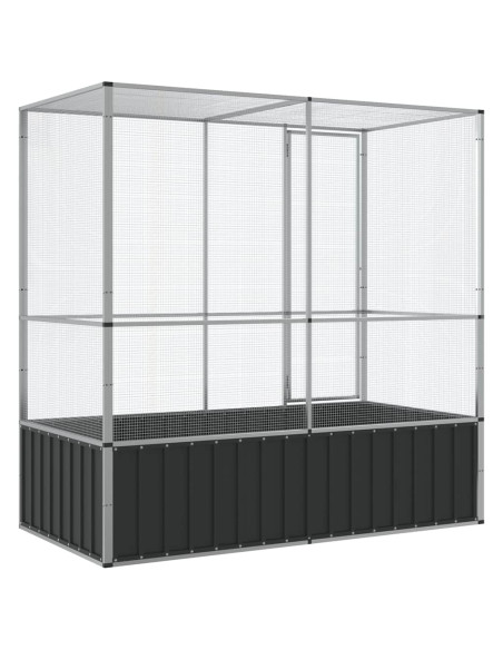 Voliera Argento 210,5x107x212 cm in Acciaio