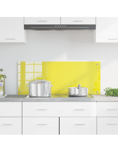 Schienale Cucina  Giallo 100x40x0.6 cm Vetro Temperato