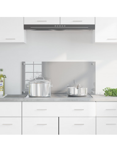 Schienale Cucina  Grigio Chiaro 90x40x0,6 cm in Vetro Temperato