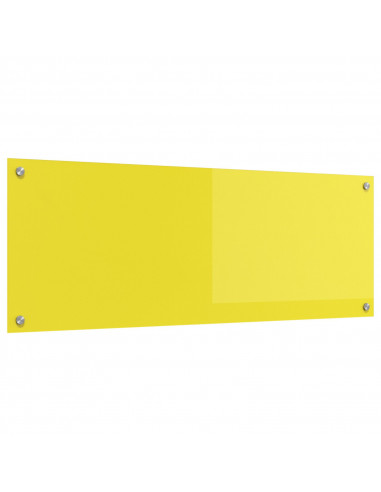 Schienale da Cucina Giallo 110x40x0,6 cm Vetro Temperato