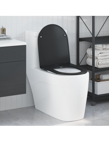 Seggiolino per Toilette a Rilascio Rapido con Chiusura Morbida - Duroplast, Nero