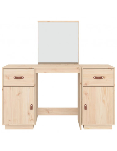 Set Toeletta con Specchio in Legno Massello di Pino