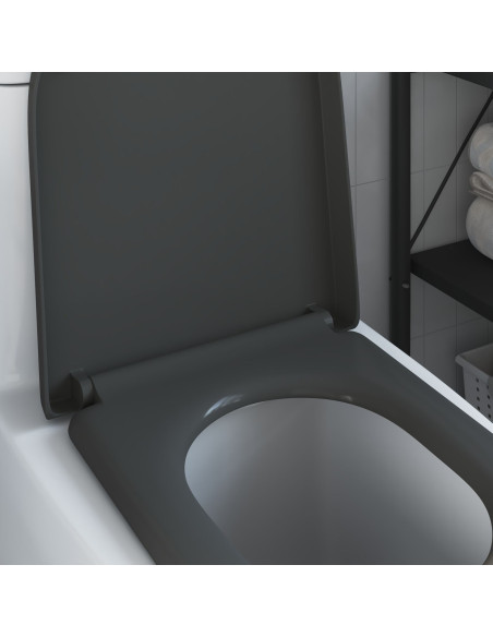 Toilette a rilascio rapido con chiusura morbida in Duroplast Antracite