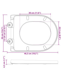 Sedile del WC Grigio 49 x 36 x 4 cm Duroplast
