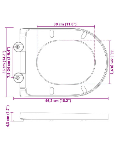 Sedile del WC Grigio 49 x 36 x 4 cm Duroplast