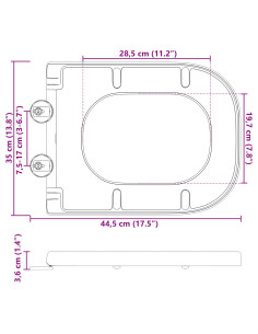 Sedile del WC Grigio 47,5 x 35 x 3,6 cm Duroplast
