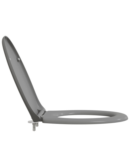 Sedile per WC a rilascio rapido con chiusura morbida in Duroplast Grigio