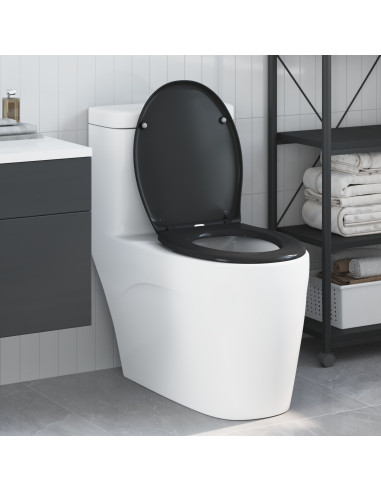 Sedile del WC Nero 47 x 37 x 4 cm Duroplast