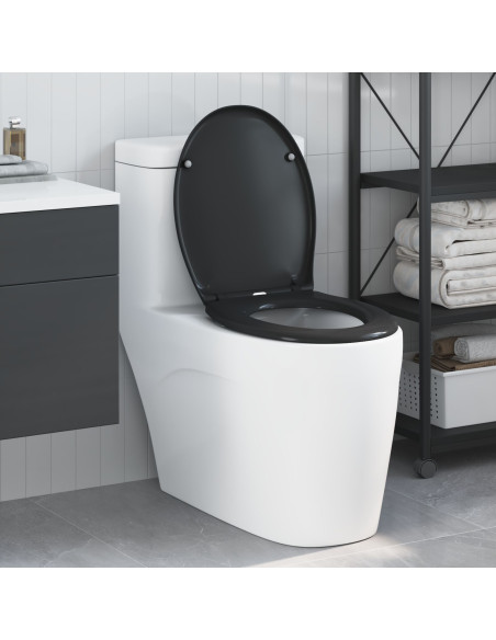 Sedile del WC Nero 47 x 37 x 4 cm Duroplast