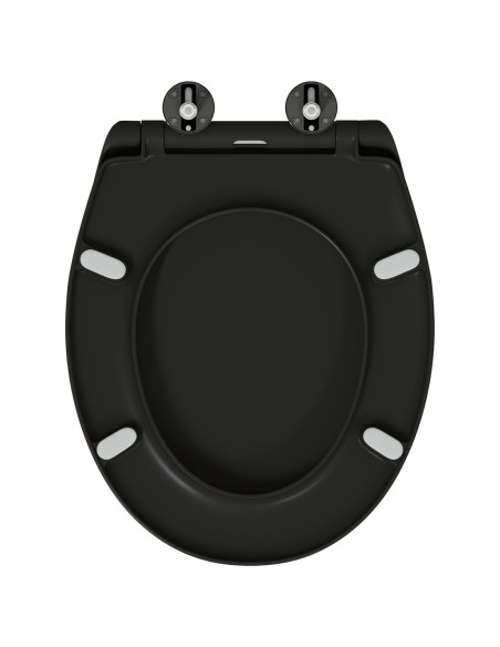 Copriwater a rilascio rapido con chiusura silenziosa in Duroplast Nero