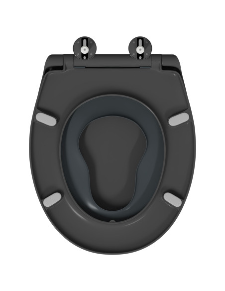 Sedile per Toilette Familiare con Sedile per Bambini Sgancio Rapido in Duroplast