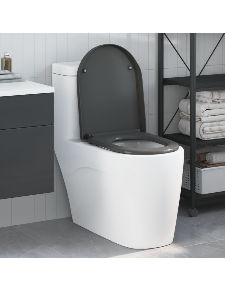 Toilette a rilascio rapido con chiusura morbida in Duroplast Antracite