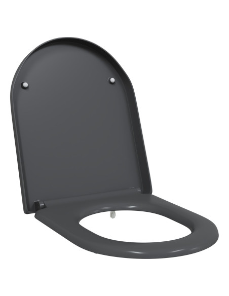 Toilette a rilascio rapido con chiusura morbida in Duroplast Antracite