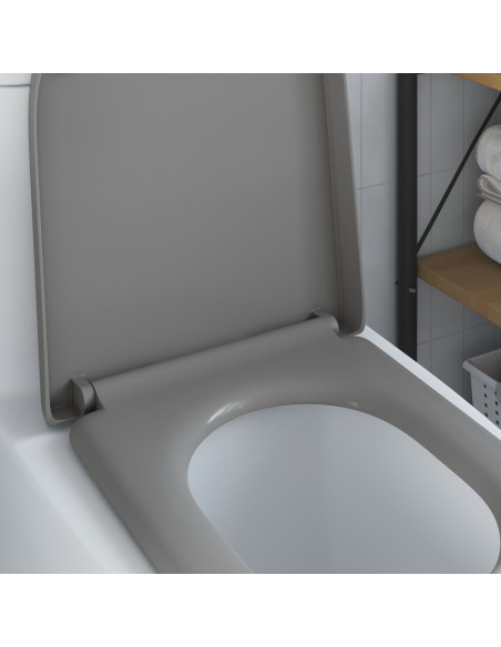 Sgabello per WC con rilascio rapido e chiusura morbida Duroplast Grigio