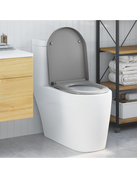 Sgabello per WC con rilascio rapido e chiusura morbida Duroplast Grigio