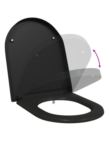 Sedile del WC Nero 49 x 36 x 4 cm Duroplast