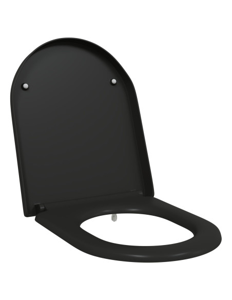 Toilette con rilascio rapido vitaXL con chiusura morbida in Duroplast nera