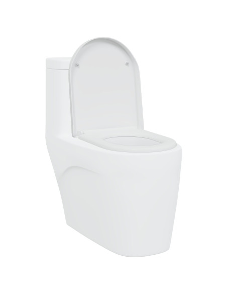 Sgabello per WC con rilascio rapido e chiusura morbida in Duroplast Bianco