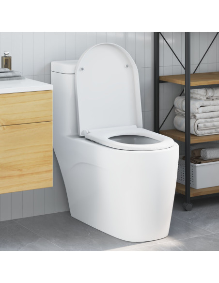 Sgabello per WC con rilascio rapido e chiusura morbida in Duroplast Bianco