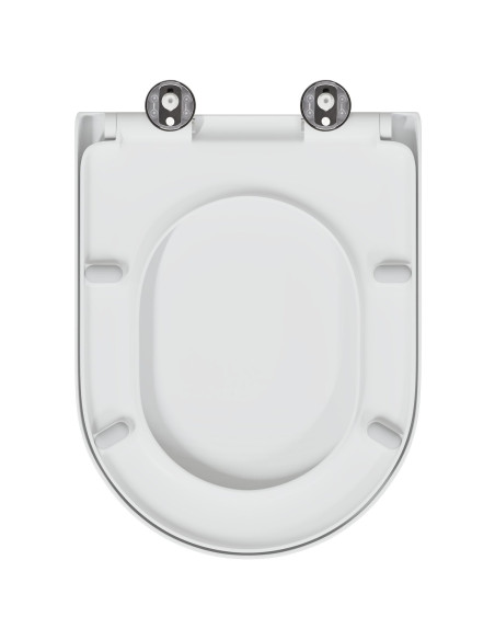 Sgabello per WC con rilascio rapido e chiusura morbida in Duroplast Bianco