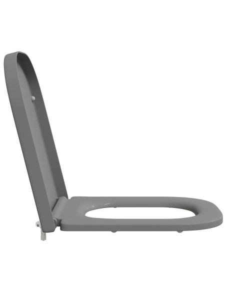 Sgabello per WC con chiusura morbida in Duroplast Grigio