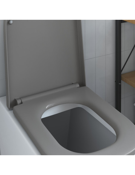 Sgabello per WC con chiusura morbida in Duroplast Grigio