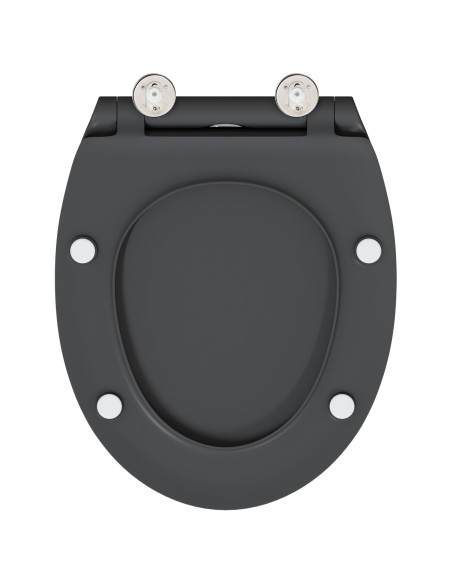 Sedile del WC Antracite 47 x 37,5 x 3,8 cm Duroplast