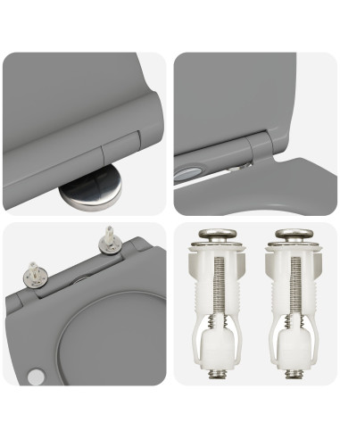 Sedile del WC Grigio 47 x 37,5 x 3,8 cm Duroplast