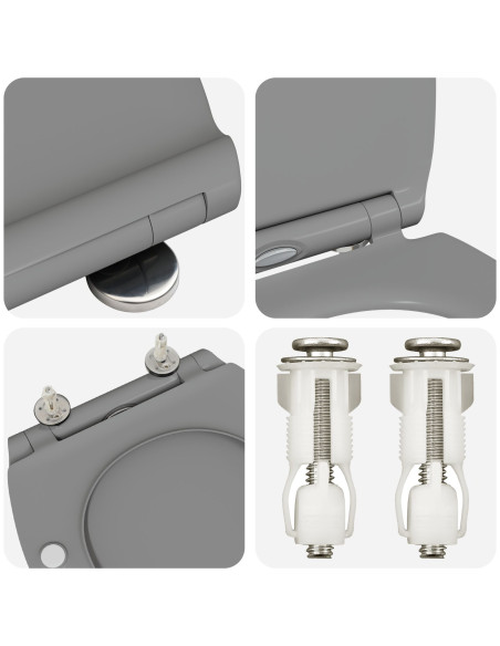 Sedile del WC Grigio 47 x 37,5 x 3,8 cm Duroplast