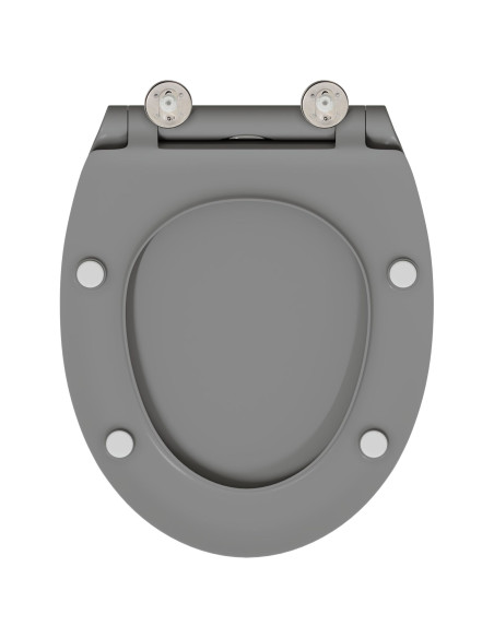 Toilette con Chiusura Morbida in Duroplast Grigia