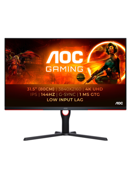 AOC G3 U32G3X/BK LED display 80 cm (31.5") 3840 x 2160 Pixel 4K Ultra HD Nero, Rosso
