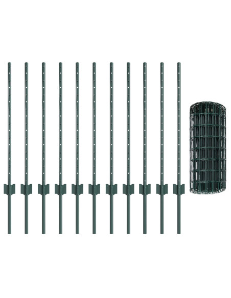 Recinto Euro  Set di 2 Verde Metallo rivestito in PVC 25 x 0.8 m