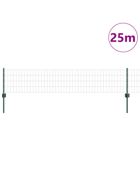 Recinzione Euro  Set di 2 Verde Metallo 25 x 0.4 m Durevole