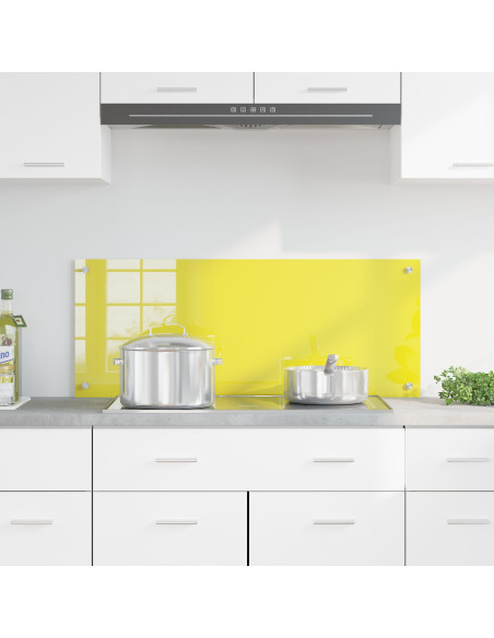Schienale Cucina  Giallo 100x40x0.6 cm Vetro Temperato