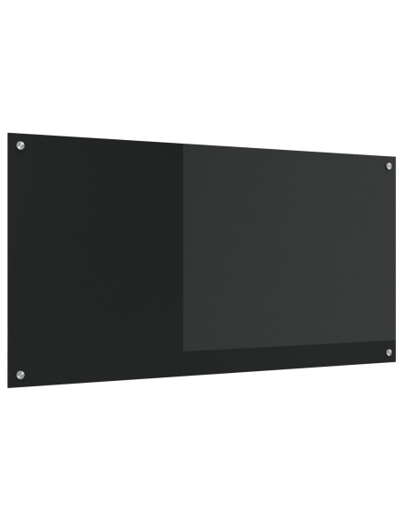 Parafango Cucina  Nero 120x60x0,6 cm in Vetro Temperato