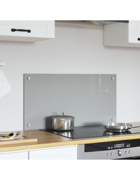 Schienale Cucina Grigio Chiaro 80x40x0,6 cm in Vetro Temperato