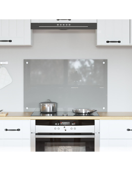 Schienale Cucina Grigio Chiaro 80x50x0,6 cm in Vetro Temperato