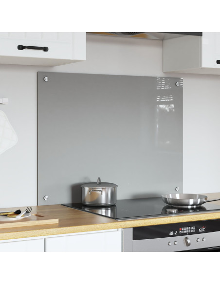 Schienale Cucina Grigio Chiaro 80x60x0,6 cm in Vetro Temperato di