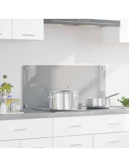 Schienale Cucina  Grigio Chiaro 90x40x0,6 cm in Vetro Temperato