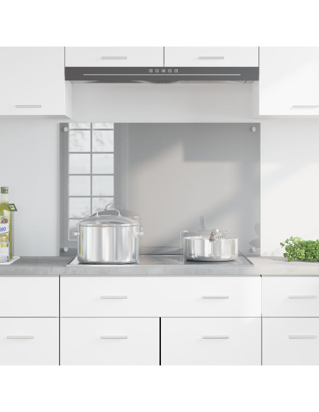 Schienale Cucina Grigio Chiaro 90x60x0,6 cm in Vetro Temperato