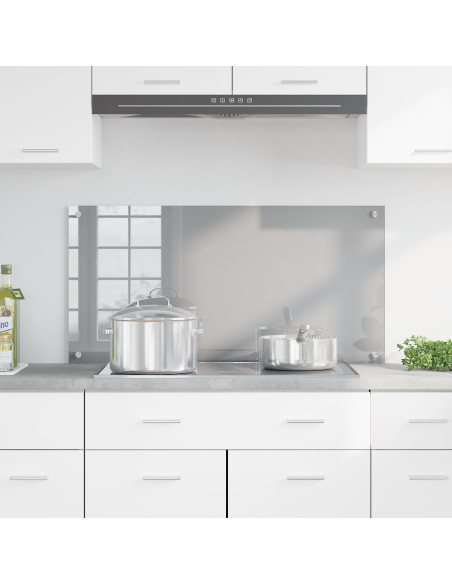 Schienale Cucina Grigio Chiaro 100x50x0,6 cm in Vetro Temperato